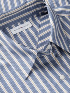 Classic Oversized Fit Logo Poplin Shirt — Blue 6