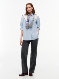 Classic Oversized Fit Logo Poplin Shirt — Blue 2