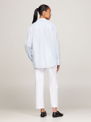 chemise oversize à rayures bleu pour femmes tommy hilfiger