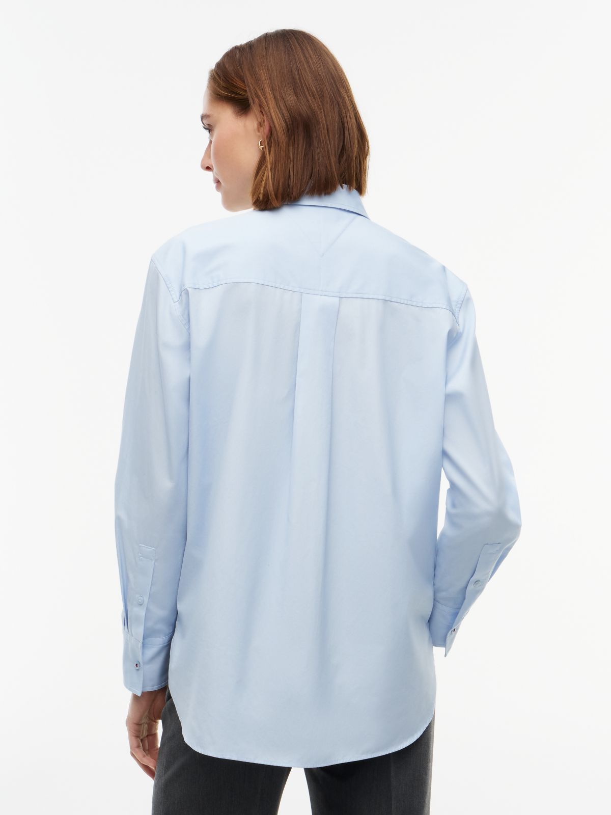 Classic Oversized Fit Logo Poplin Shirt — Blue