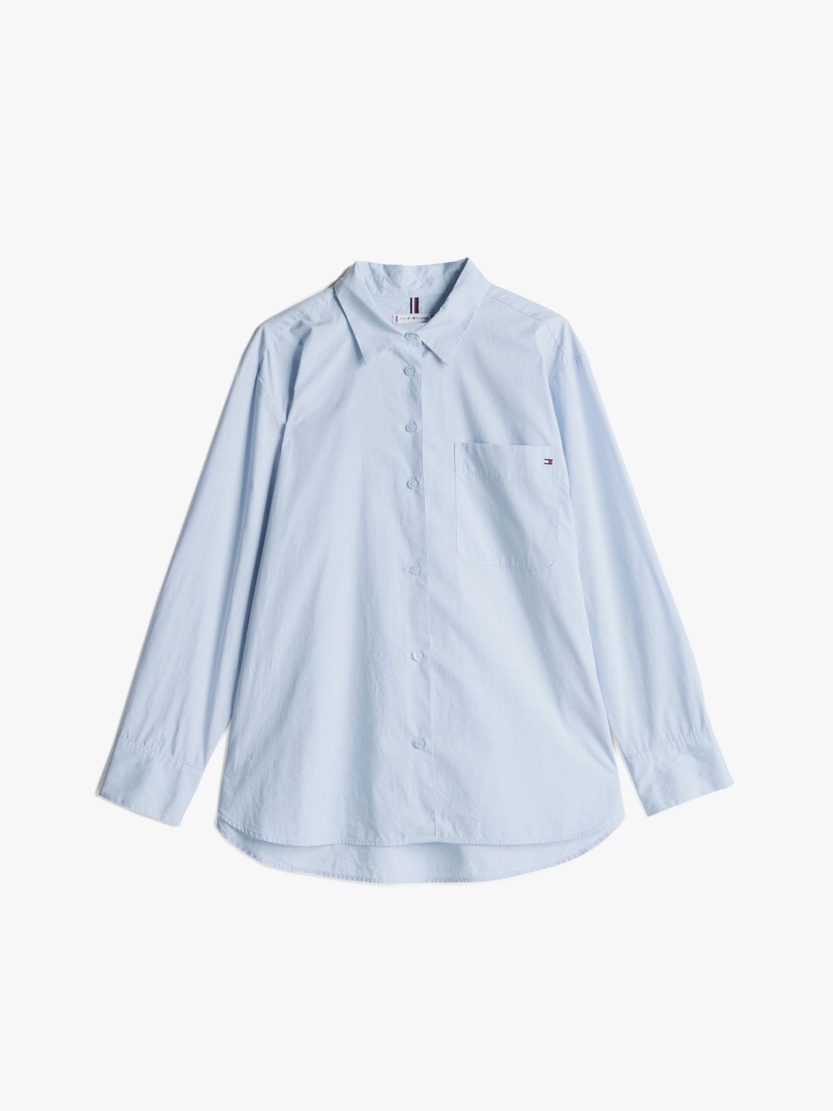 Classic Oversized Fit Logo Poplin Shirt — Blue
