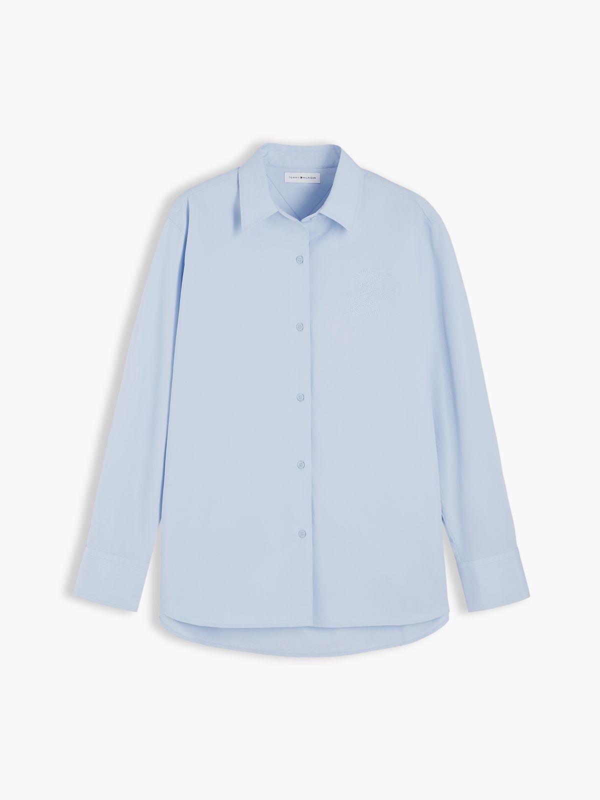 Classic Oversized Fit Logo Poplin Shirt — Blue