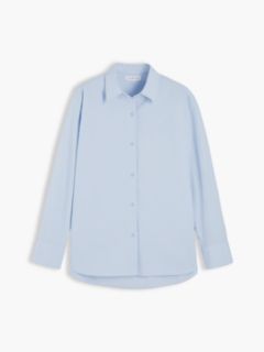 Classic Oversized Fit Logo Poplin Shirt — Blue 6