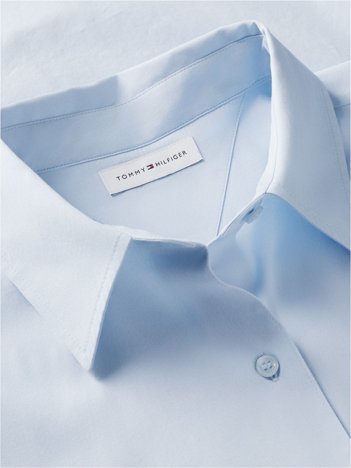 Classic Oversized Fit Logo Poplin Shirt — Blue