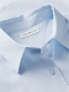 Classic Oversized Fit Logo Poplin Shirt — Blue 7