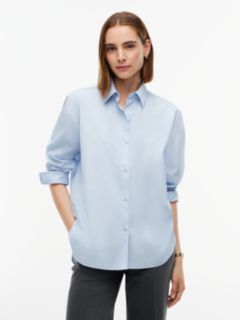 Classic Oversized Fit Logo Poplin Shirt — Blue 1