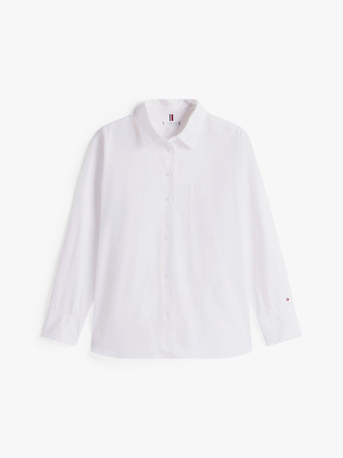 Classic Oversized Fit Logo Poplin Shirt — White
