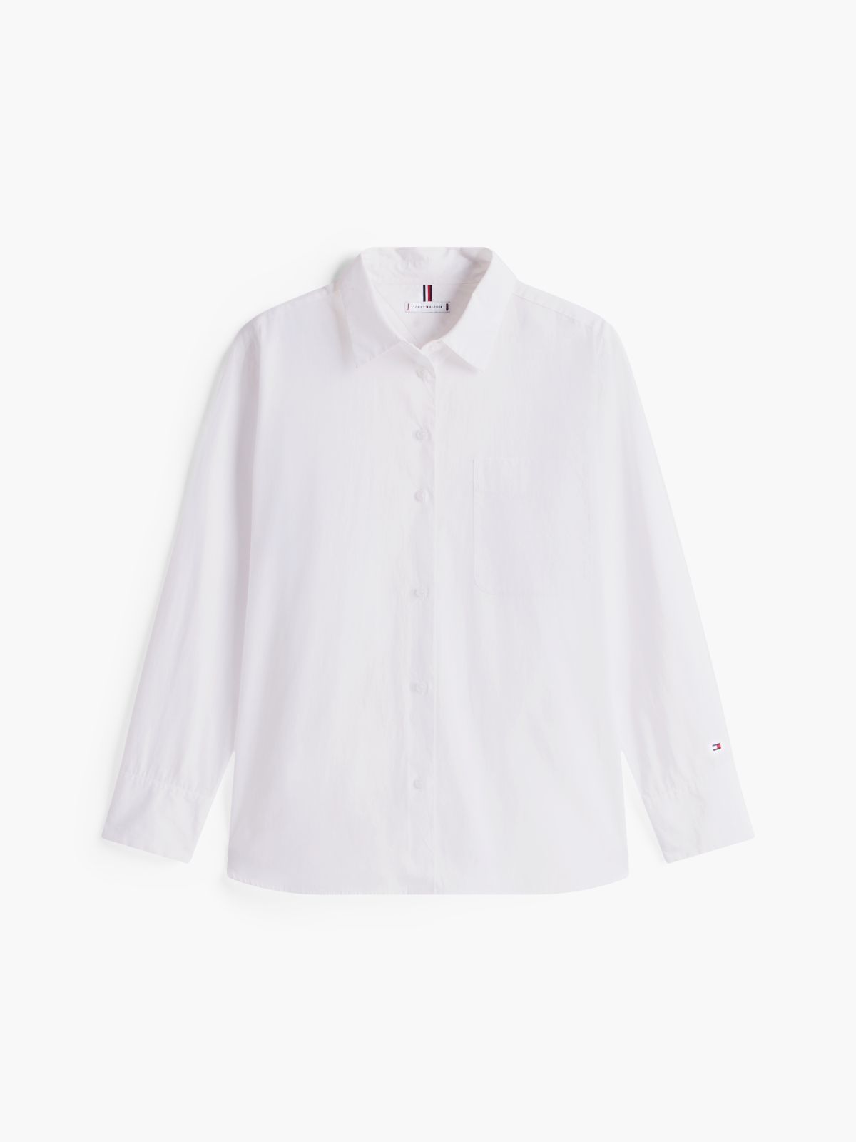 Classic Oversized Fit Logo Poplin Shirt — White