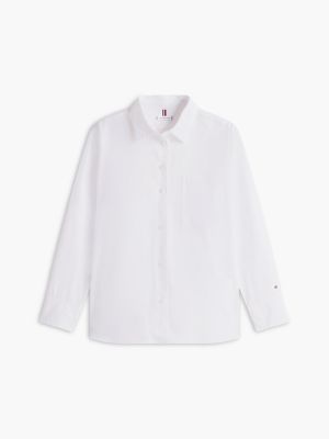 white classic oversized fit poplin shirt for women tommy hilfiger