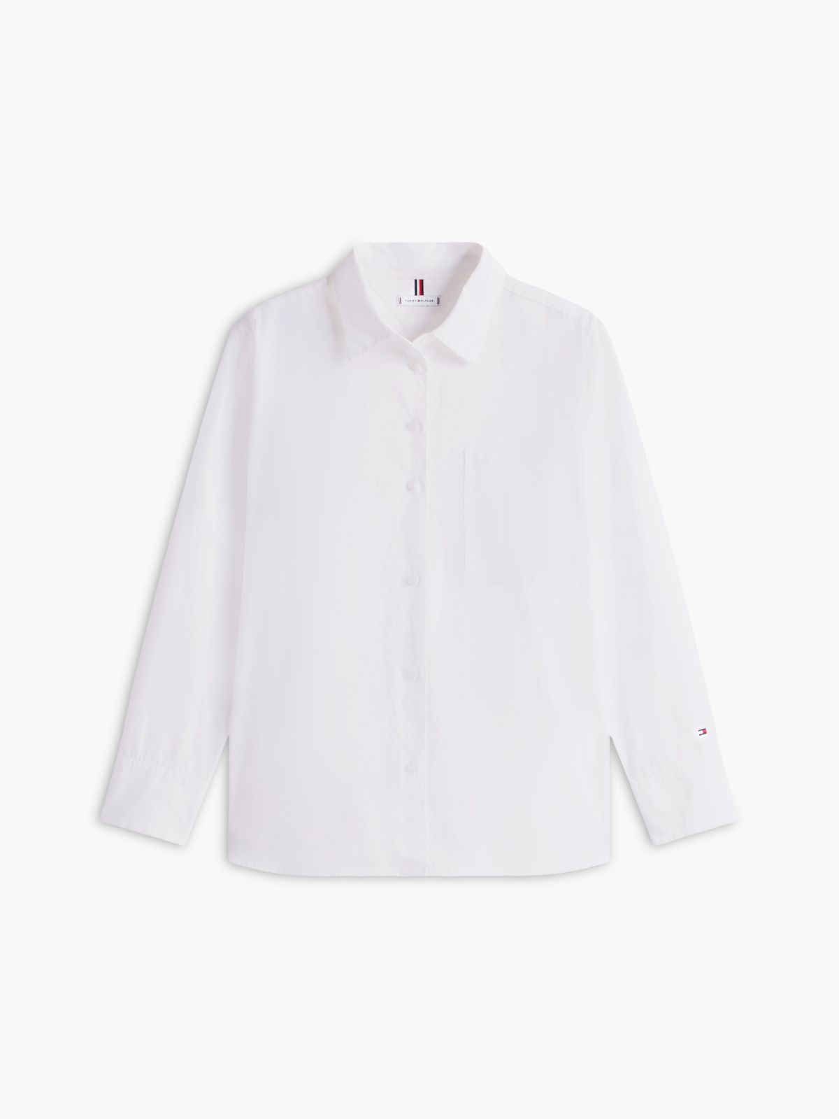 Classic Oversized Fit Logo Poplin Shirt — White