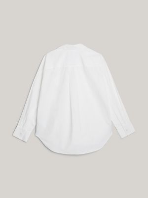 white adaptive oversized fit poplin shirt for women tommy hilfiger