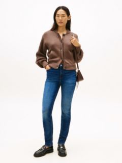 Faded Mid Rise Slim Jeans — Blue 1