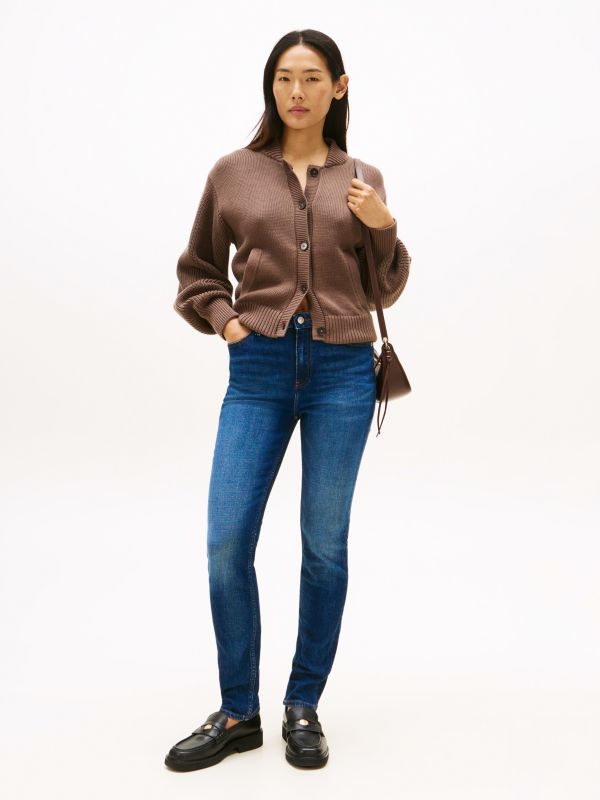 Faded Mid Rise Slim Jeans — Blue
