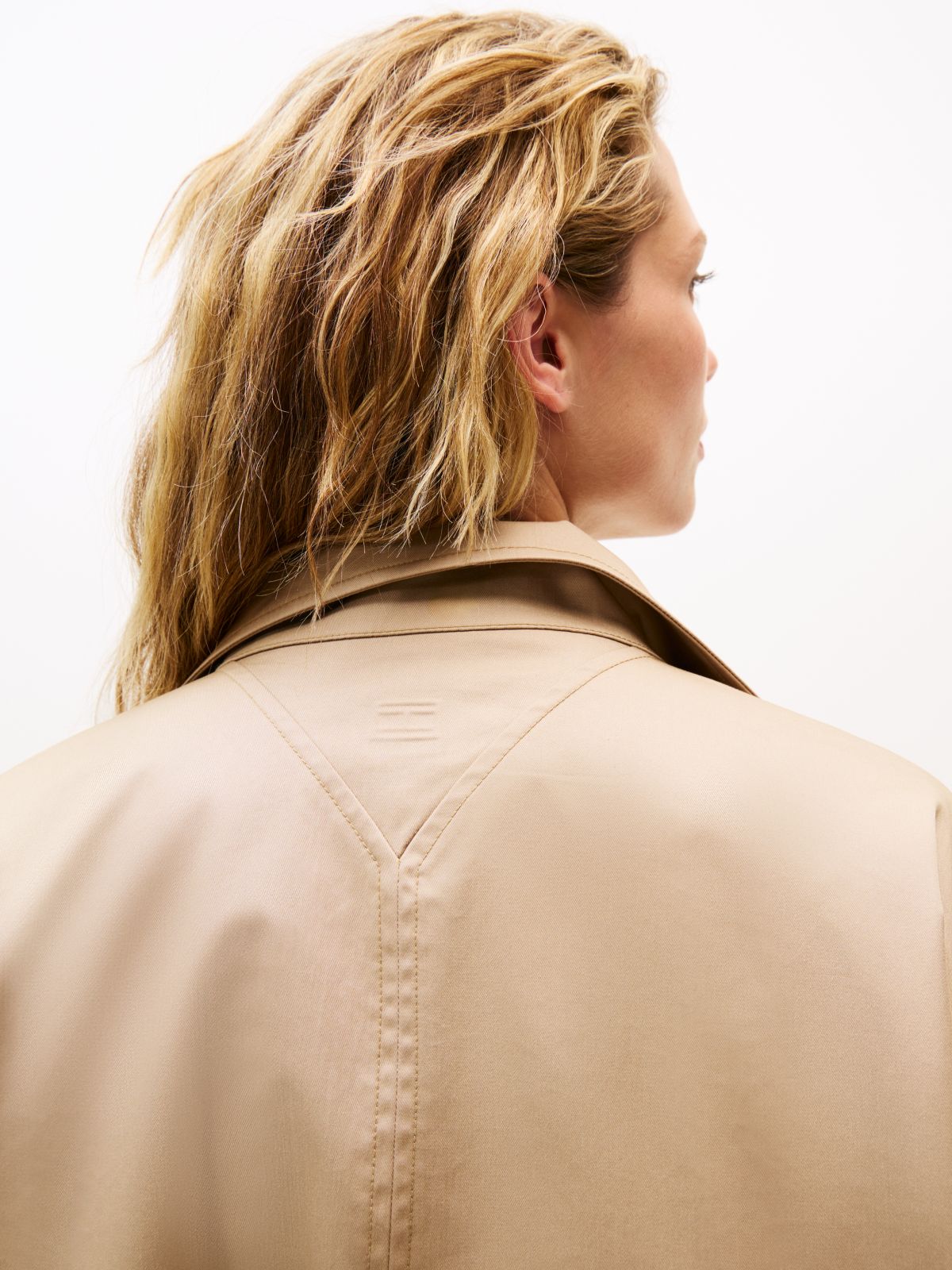 Water Repellent Oversized Car Coat — Beige