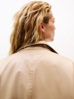 Water Repellent Oversized Car Coat — Beige 4