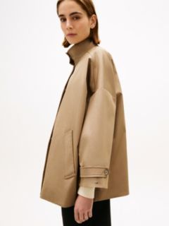 Water Repellent Oversized Car Coat — Beige 5