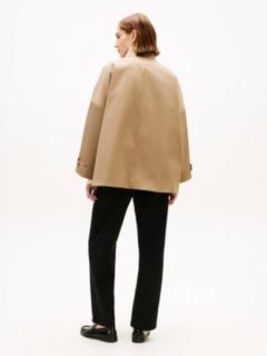 Water Repellent Oversized Car Coat — Beige 6