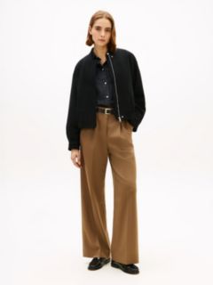 Textured Wool Blend Bomber Jacket — Black 3