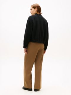 Textured Wool Blend Bomber Jacket — Black 5
