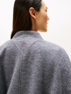 Textured Wool Blend Bomber Jacket — Grey 4