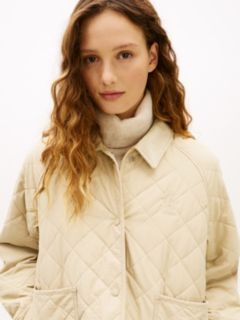 Crest Water Repellent Quilted Mac Coat — Beige 2