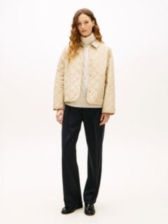 Crest Water Repellent Quilted Mac Coat — Beige 3