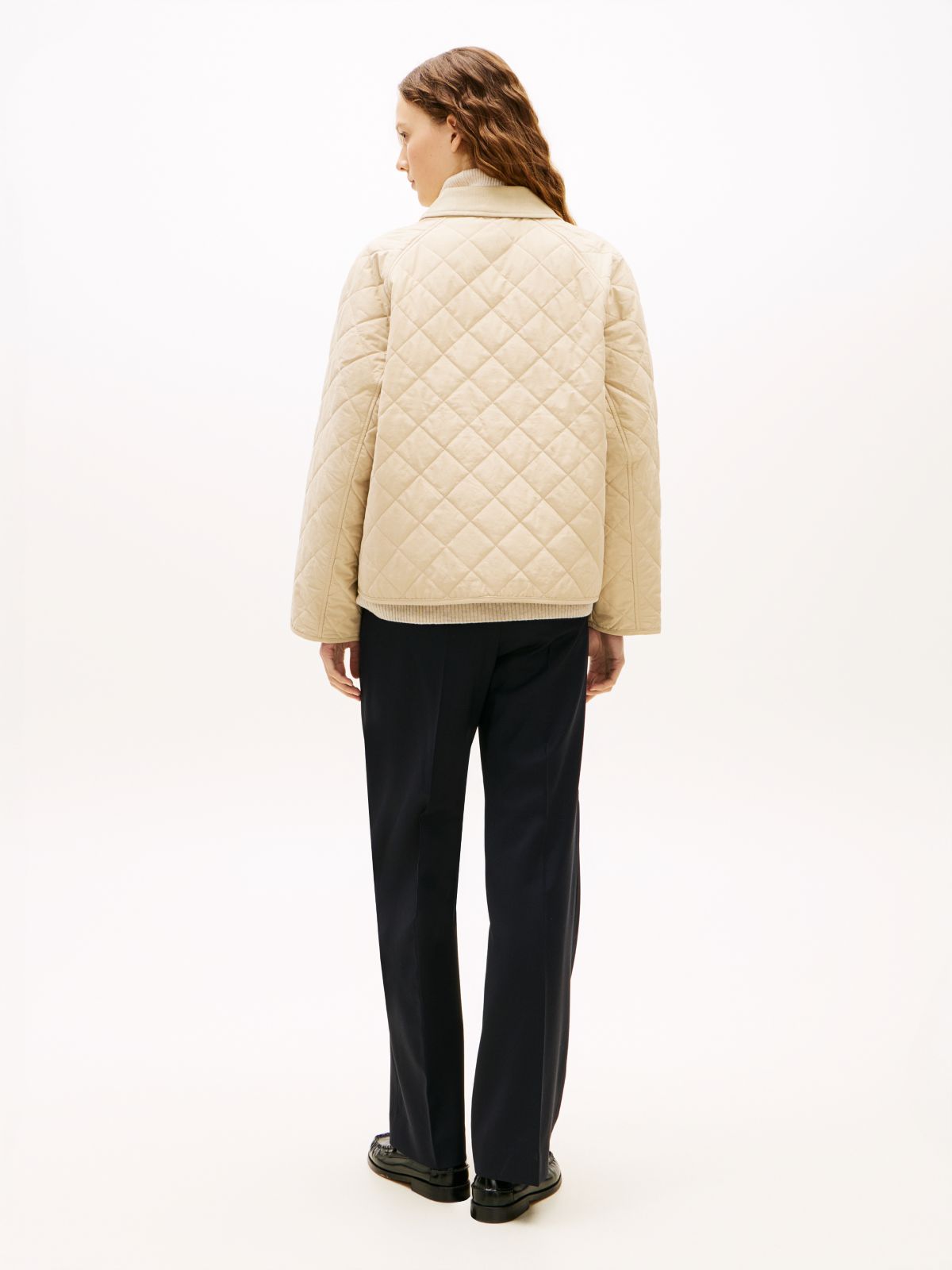 Crest Water Repellent Quilted Mac Coat — Beige