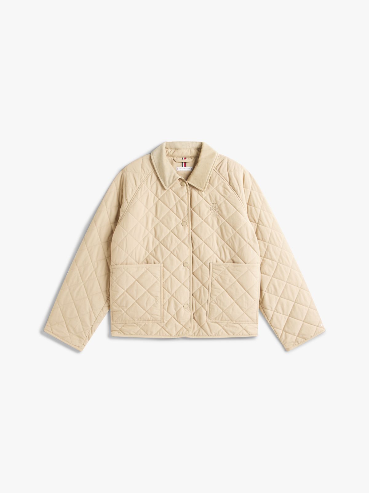 Crest Water Repellent Quilted Mac Coat — Beige