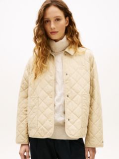 Crest Water Repellent Quilted Mac Coat — Beige 1