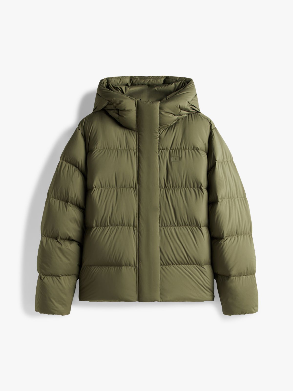 Down Hooded Puffer Jacket — Green
