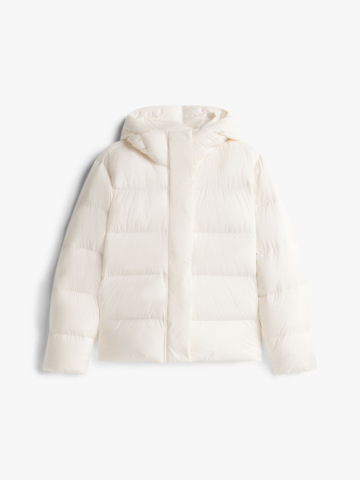 Down Hooded Puffer Jacket — White