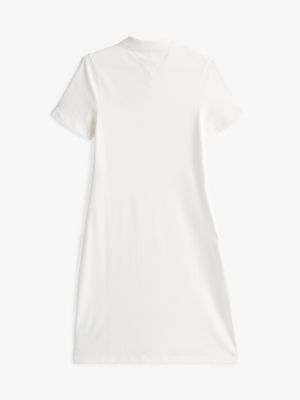 robe polo courte adaptive 1985 collection blanc pour femmes tommy hilfiger