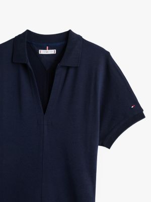 blauw adaptive mini-polojurk voor dames - tommy hilfiger