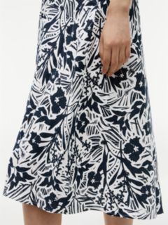 Linen Blend Knot Midi Shirt Dress — Multi 2