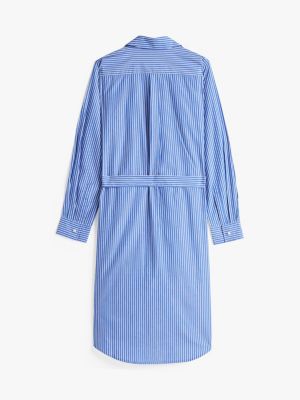 blue adaptive poplin midi shirt dress for women tommy hilfiger