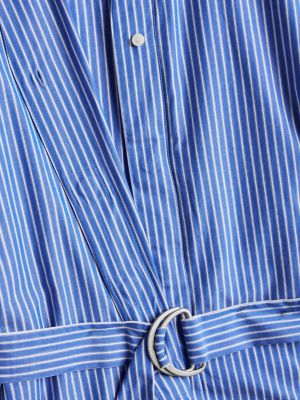 vestido camisero midi de popelín adaptative azul de mujeres tommy hilfiger
