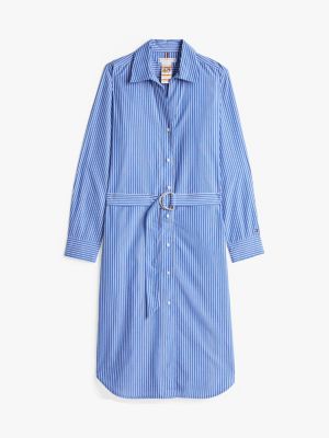 robe chemise midi adaptive en popeline blue pour femmes tommy hilfiger