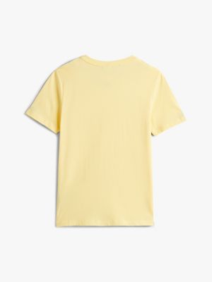 yellow adaptive logo crew neck t-shirt for women tommy hilfiger
