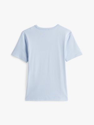 t-shirt adaptive slim fit con bandierina blu da donne tommy hilfiger