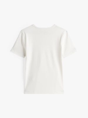 t-shirt adaptive slim fit con bandierina bianco da donne tommy hilfiger