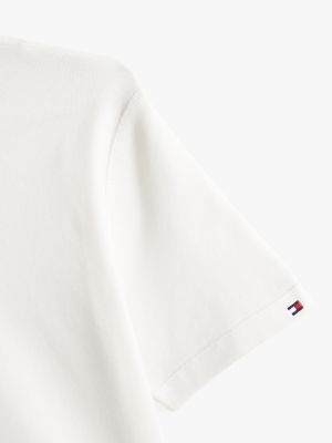 t-shirt adaptive slim fit con bandierina bianco da donne tommy hilfiger