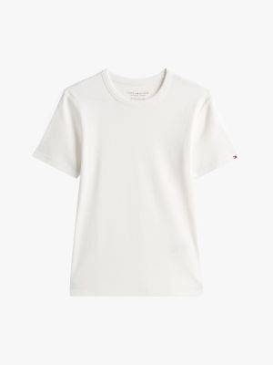 t-shirt ajusté adaptive à drapeau brodé white pour femmes tommy hilfiger