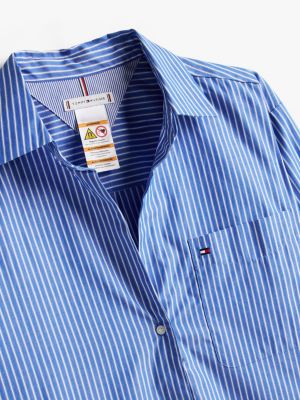 camicia adaptive oversize in popeline bianco da donne tommy hilfiger