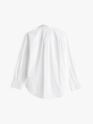 white adaptive oversized fit poplin shirt for women tommy hilfiger