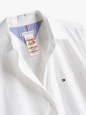 white adaptive oversized fit poplin shirt for women tommy hilfiger