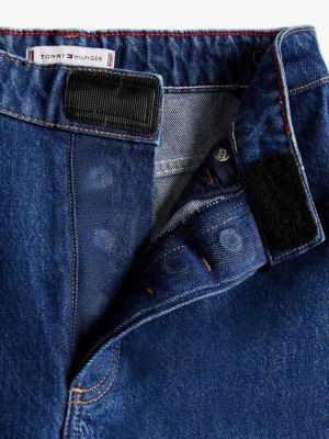 blauw adaptive high rise wijde enkellange jeans voor dames - tommy hilfiger