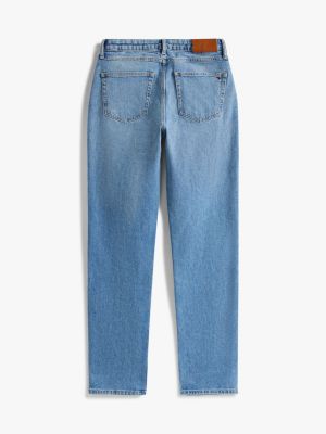 jeans adaptive straight fit a vita media blu da donne tommy hilfiger