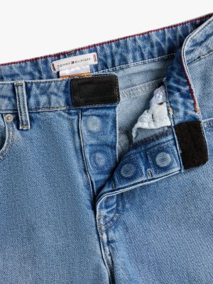 jean droit adaptive taille mi-haute bleu pour femmes tommy hilfiger