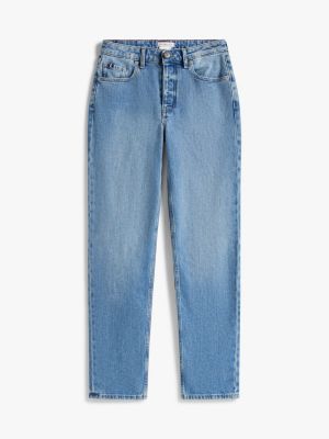 jean droit adaptive taille mi-haute bleu pour femmes tommy hilfiger