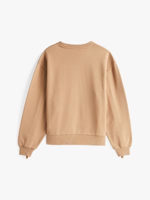 brown adaptive logo sweatshirt for women tommy hilfiger